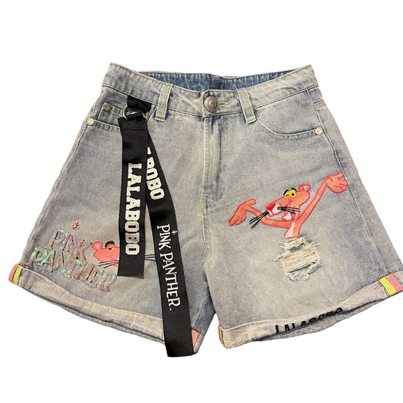 Lalabobo Shorts Pink Panther Lalabobo Jean Denim Shorts Size Medium